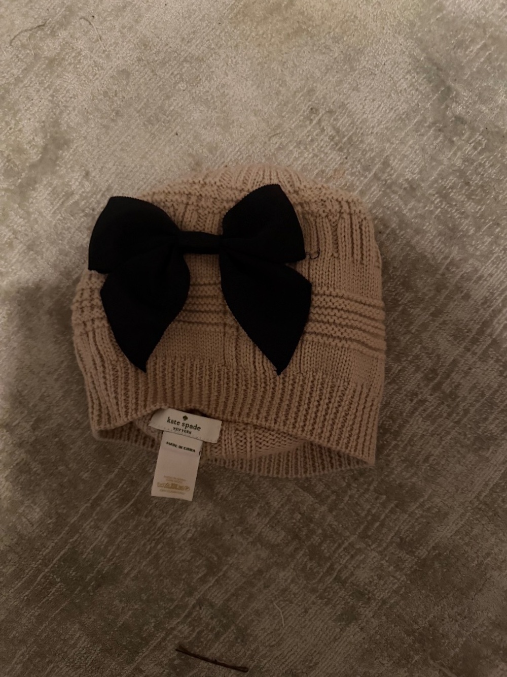 KAte Spade Knit Hat with bow